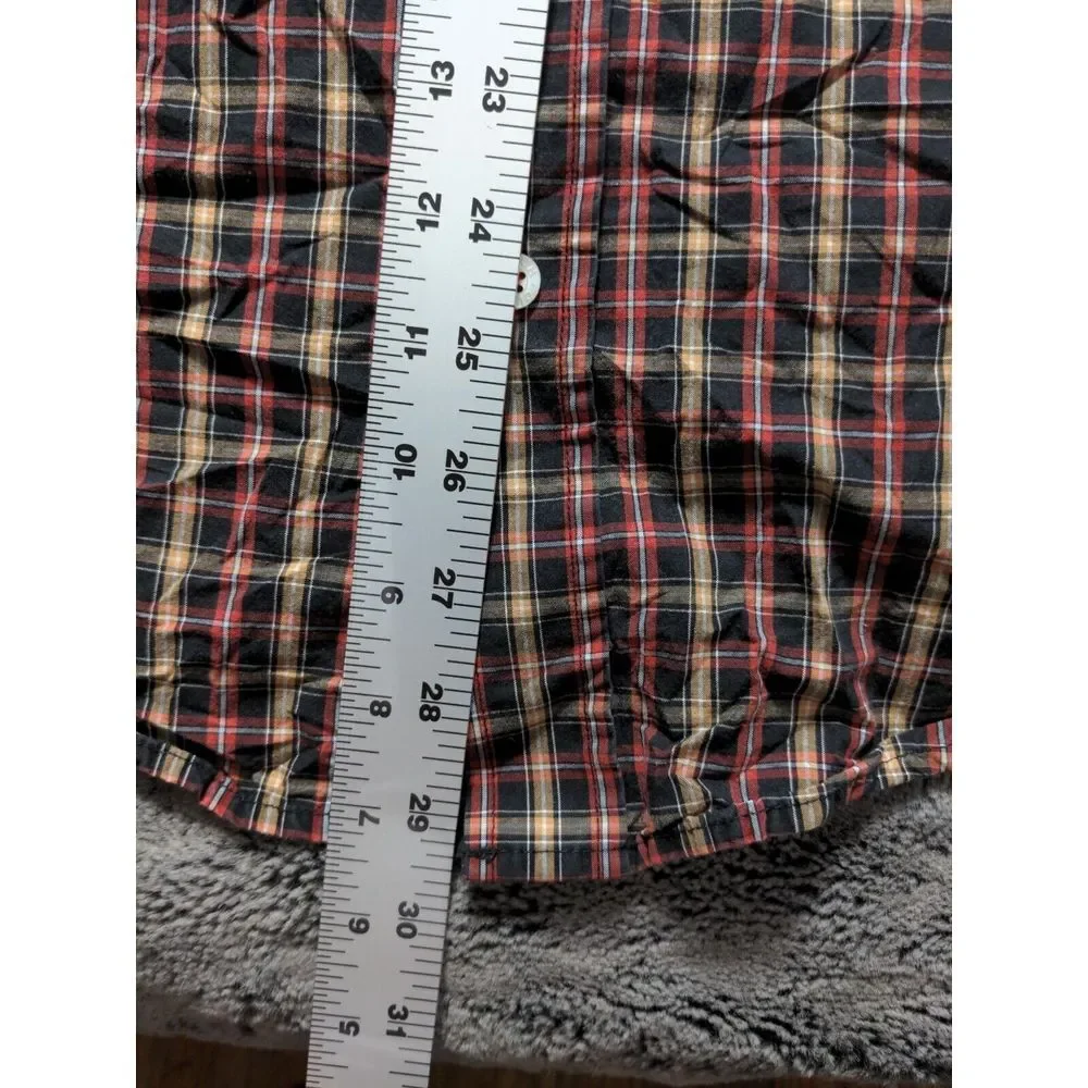 Cinch Long Sleeve Button Down Shirt Men's Size Medium Red Plaid - Picture 4 of 9